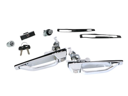 Chrome door handle lock set - handle,