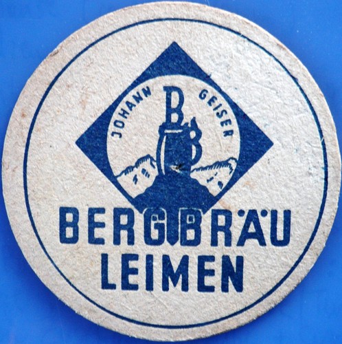 Old beer mat bergbräu glimen - beer,