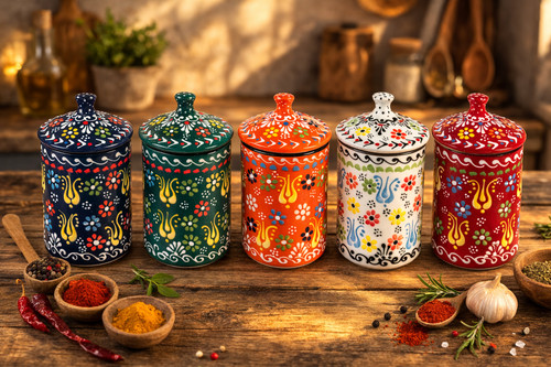 Ceramic spice jar with - ceramic,