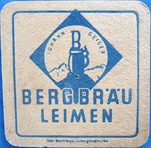 Old beer mat bergbräu - beer, glimen